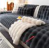 Black Bubbles Plush Sofa Cushion Couch Covers Solid Color Winter Thicken Sofa  Towel L Corner Soft Slipcovers Living Room Decor