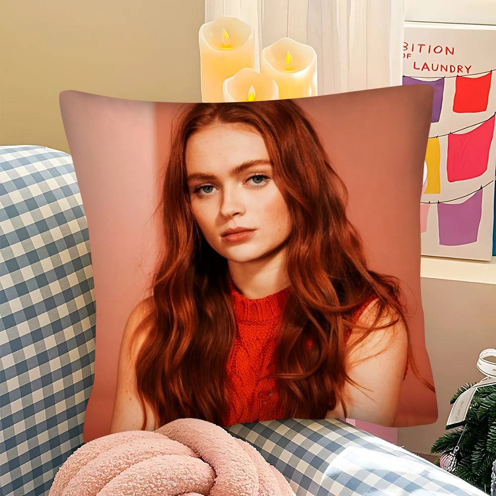 pc Sadie Sink Stranger Pillow Case Fashion Square Pillowcase Bedroom Sofa Room Ins Decoration Leisure