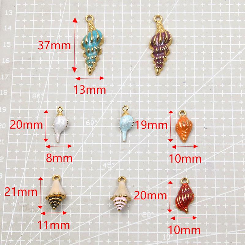 Ocean-Themed Stainless Steel Seashell Conch Pendant Jewelry Accessories