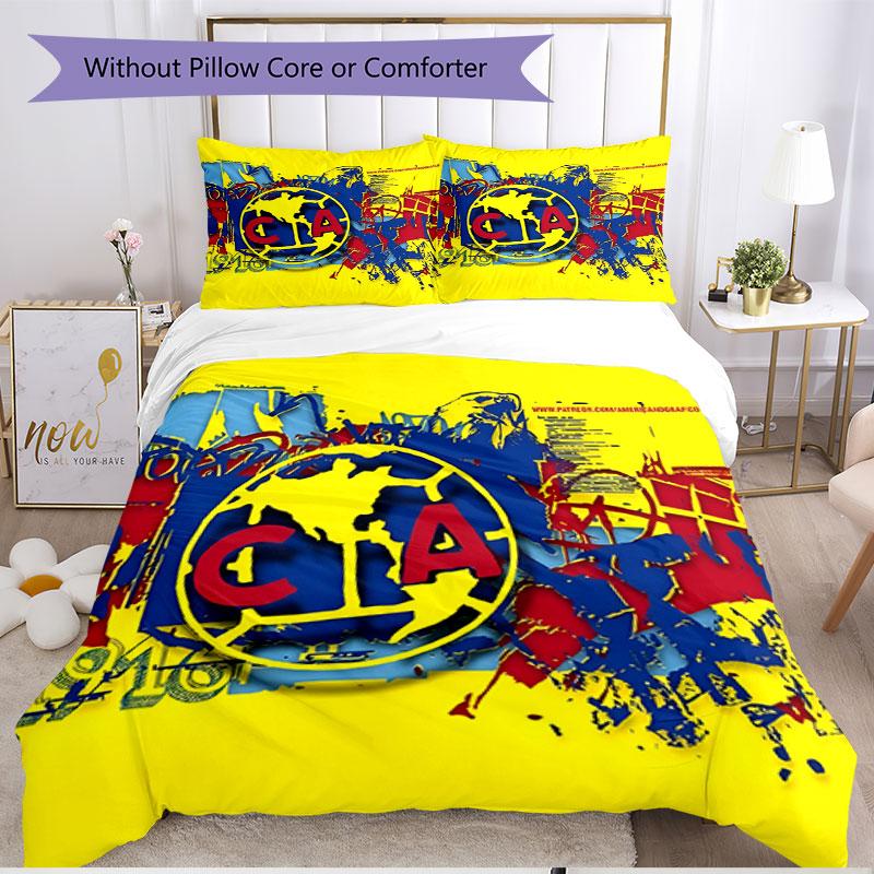3pcs Duvet Cover Set (1*Duvet Cover + 2*Pillowcase, Without Core), Club America Print Soft All‑Season Bedding Set, Home Bedroom Decor Gift