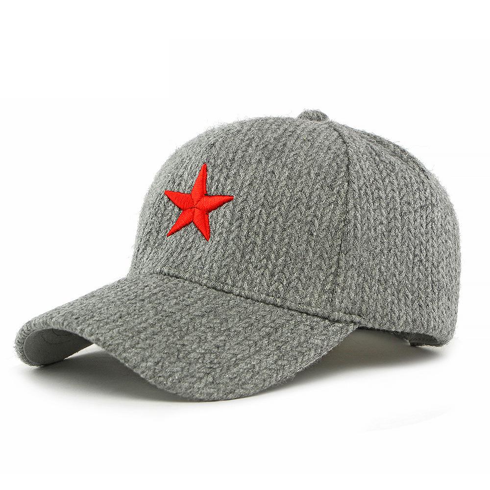 Autumn Winter Sunscreen Sunshade Hat Stereo Embroidered Five-Pointed Star Baseball Cap for Men