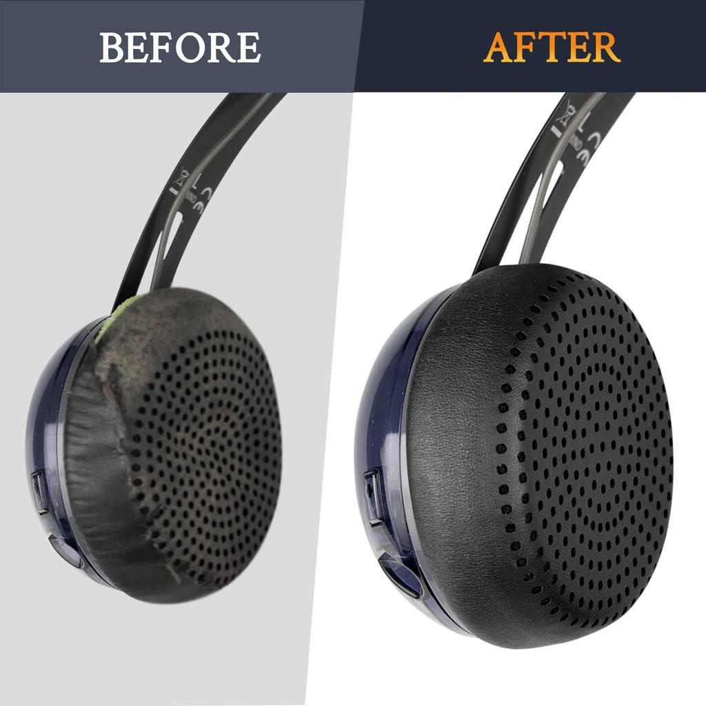 SOULWIT Almofadas e Almofadas de Substituição para Fones de Ouvido On-Ear Skullcandy Grind com Fio/Sem Fio, Couro Proteico e Espuma de Alta Densidade, Preto