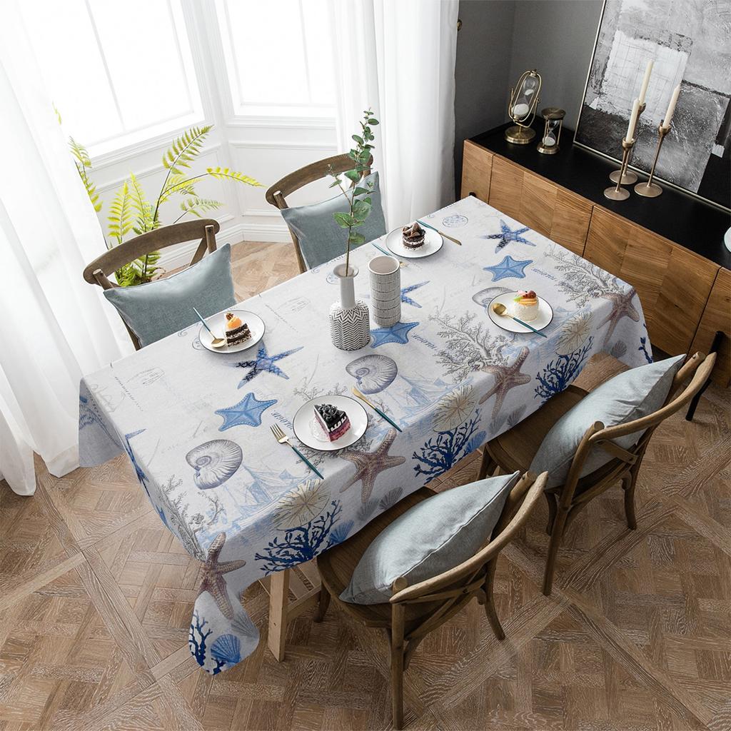 Christmas Winter Dwarf Tablecloths Waterproof Kitchen Coffee Table For Living Room Home Decor Dining Table