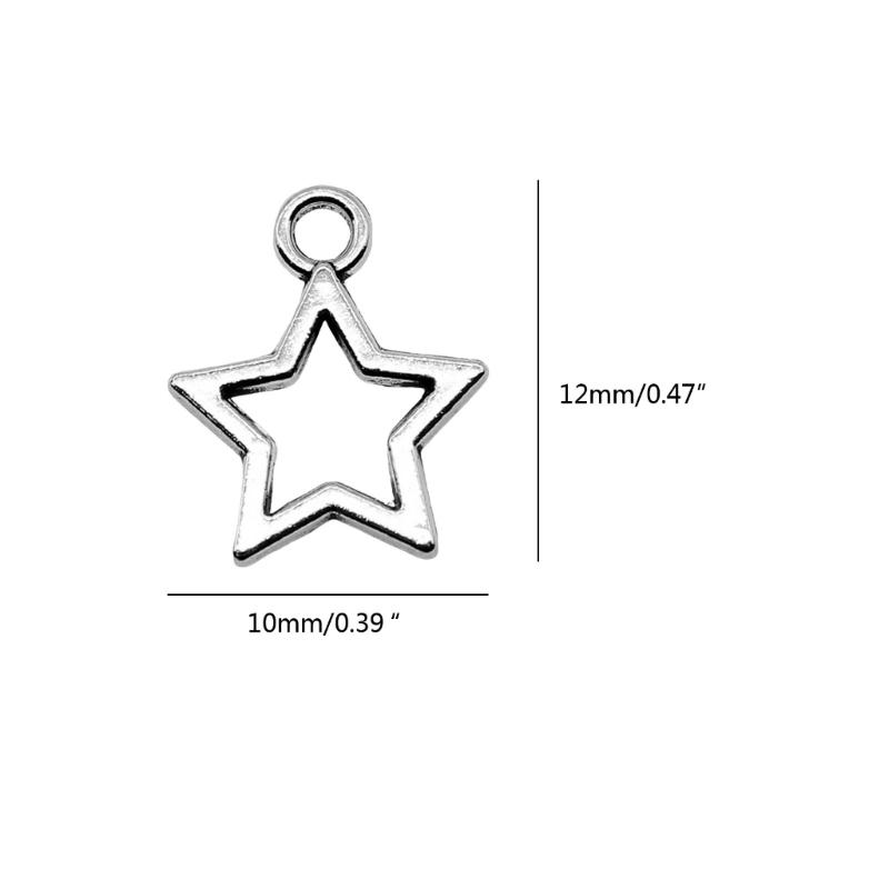 Popular Alloy DIY Accessories Hollow Five-Pointed Star Pendant DIY Handmade Bracelet Necklace Earring Clip Materials