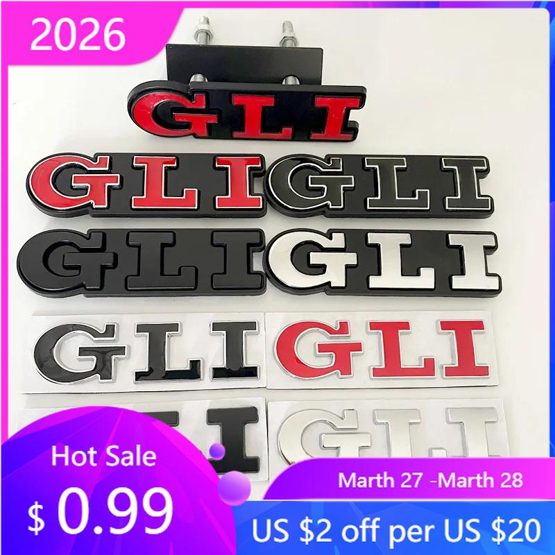 BNH1 2026 New For VW VOLKSWAGEN Hub Caps 3D Metal Car Letters Rear Trunk Front Grill GLI Logo Badge For Golf Bora VW Jetta MK4 MK5 MK