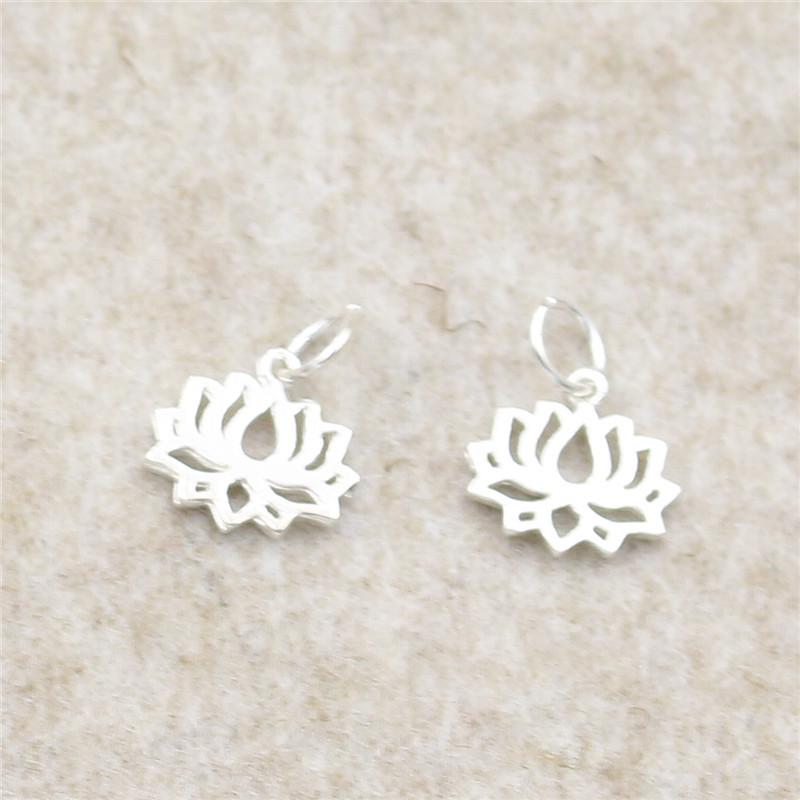 

Браслет из стерлингового серебра 925 пробы Jiudai DIY с подвеской-шармом в виде лотоса