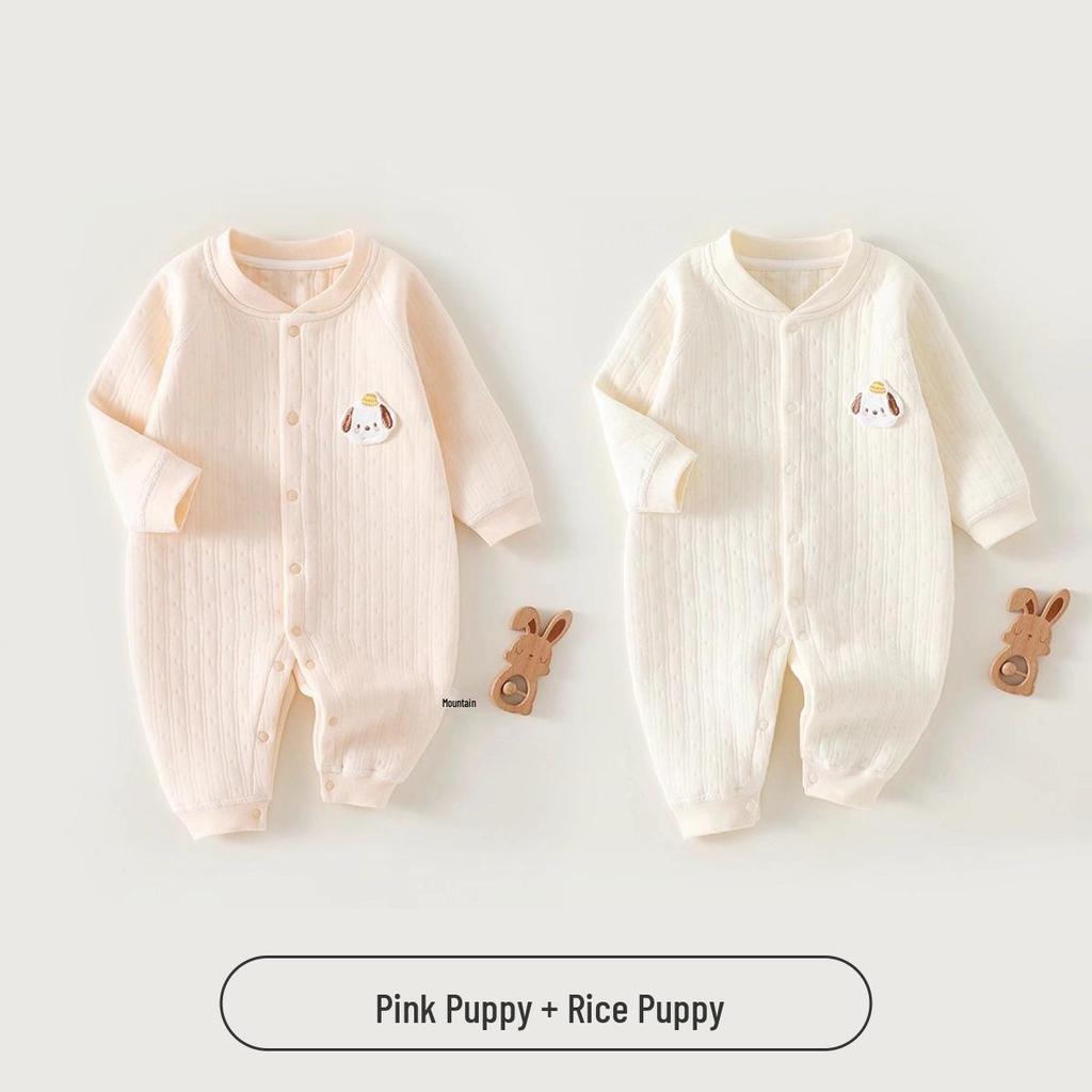 Jingqi Gesteppter Warmer Strampler für Neugeborene: Herbst/Winter Pyjamas & Oberbekleidung