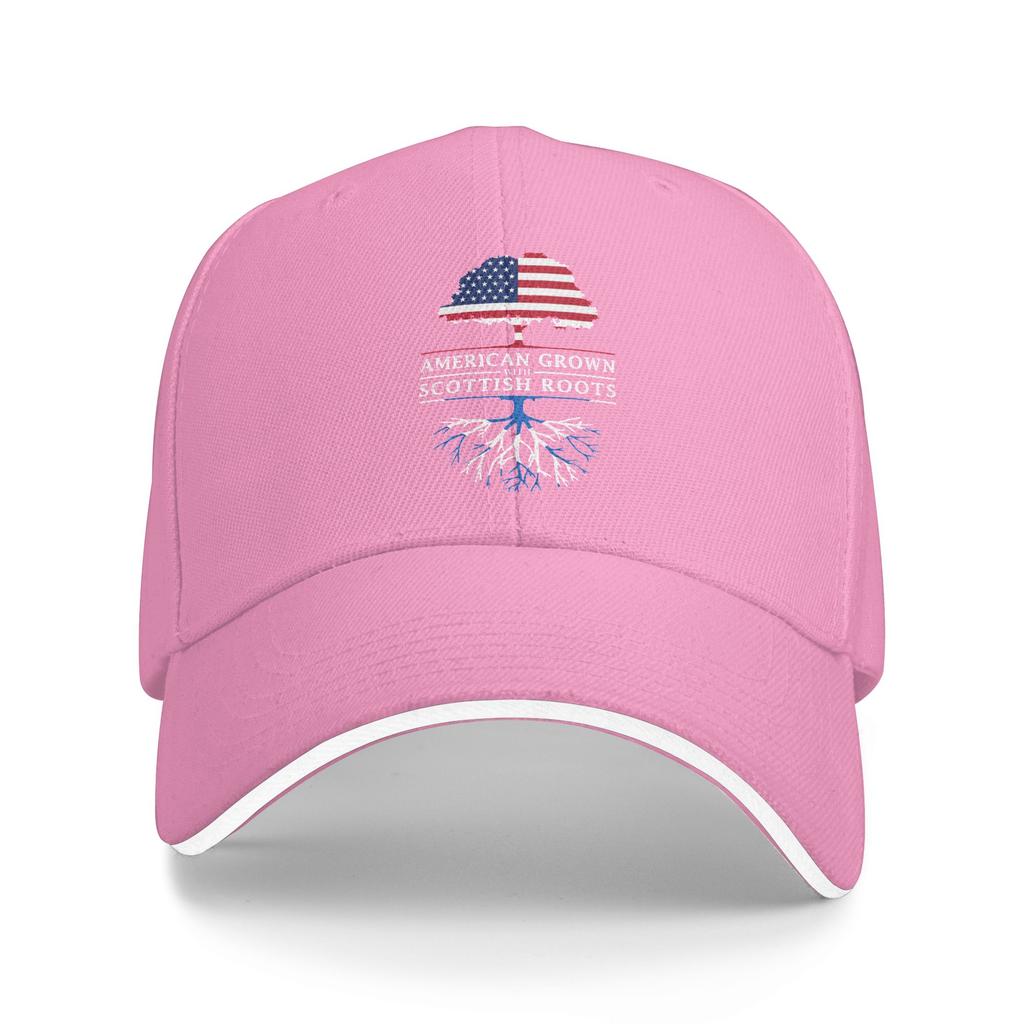 Summer Casual Baseball Cap American Grown with Scottish Roots   Scotland Design Outdoor Sports Hip Hop Hats Unisex Snapback Cap