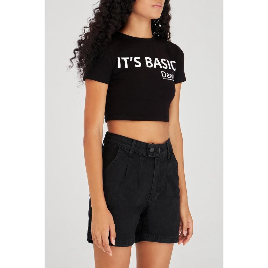 High Waist Jean Stone Color Damen Denim Shorts