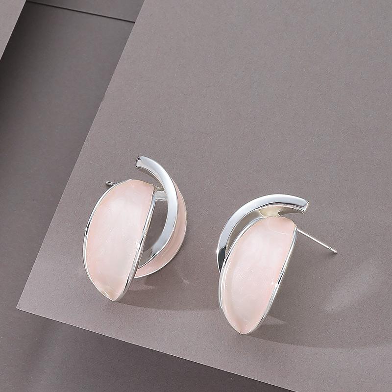 Popular fashion exquisite personalized design sense cross arc drip earrings light luxury niche high-end earrings