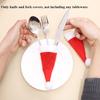 10PCS Christmas Hat (Only Hats) Silverware Holder Xmas Mini Red Santa Claus Cutlery Bag Party Decor Tablewear Holder Supplies