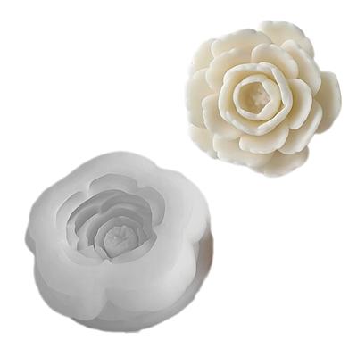 Stampo in Silicone per Candele Camelia Strumento Fai da Te per la Realizzazione di Candele Aromatiche Stampo a Fiore 3D in Resina Stampo in Resina/Gesso Ornamento Artigianale