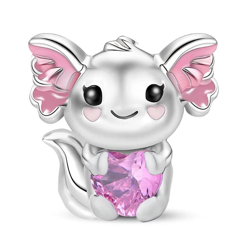 copper Animal Dumbbell Cute Pink Dog Charm Bead Charms Bead Charms Compatible With Diy Bracelets Bangle Making Gift Of High Quality Jewellery