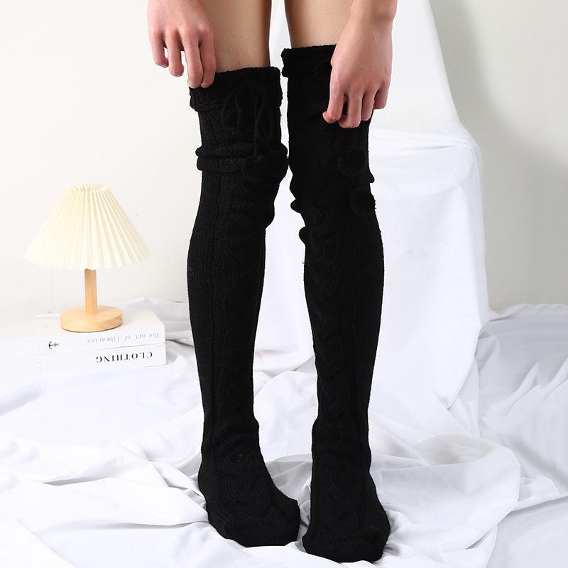 Stacked Socks Popular Fashion Trend Models Knee-High Socks Lengthened Knitted Socks Long Long Woolen Women's Socks