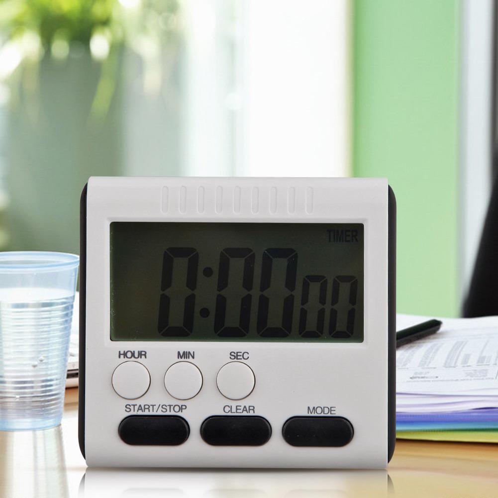 1-5Pcs Multifunction Magnetic Large LCD Digital Kitchen Timer Alarm Count Up Down Clock 24 Hours Electronic Clock for Kid Senior