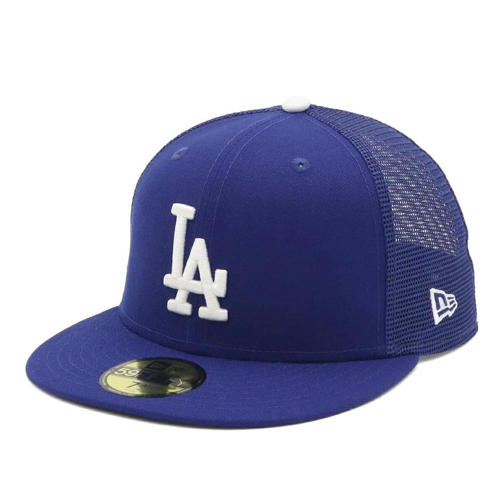 New Era 59FIFTY MLB LA Dark Royal Mesh 7 5950TR Los Dod Droy Size 25J Cap, 1/2 inch, White,