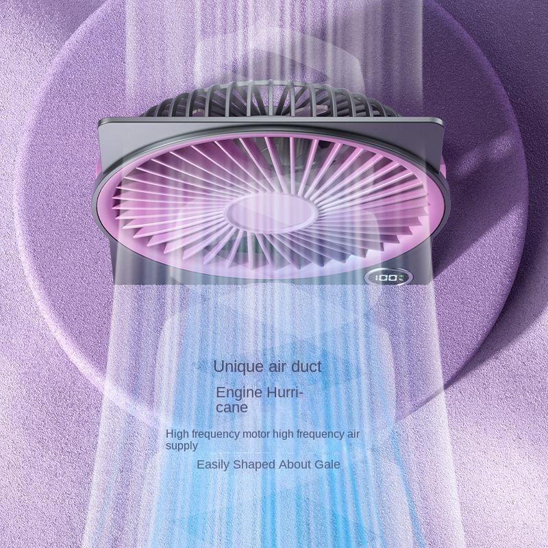 Ventilateur de bureau ultra-fin Affichage numérique Chargement USB Vent puissant Portable Silencieux Style carte Ventilateur Chambre à coucher Bureau Été Petit ventilateur