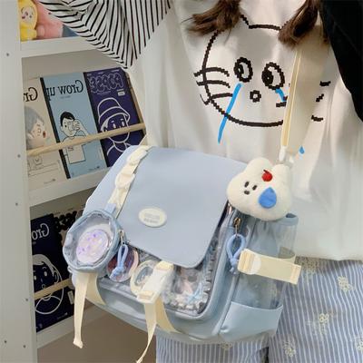 College Wind Joker Simple Large Capacity Postman Bag Female Transparent Baby Bag Pain Bag Tutorial Bag Slung Shoulder Bag.