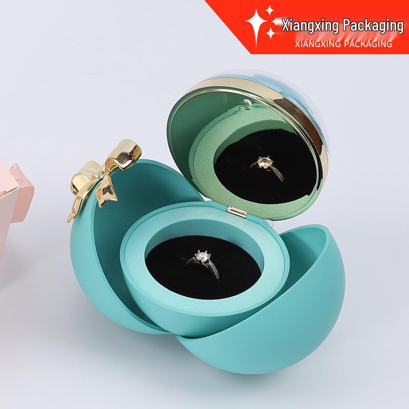 Schmuck-Geschenkbox mit Rosenblume: Kreative Runde Schachtel für Ringe, Ohrringe, Halsketten, Armbänder und Weihnachtsgeschenke