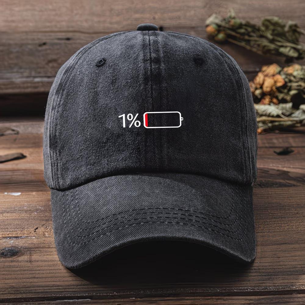 TEMU Hot-selling Baseball Cap Retro Washed Old Cap Battery Printed Hat Outdoor Travel Visor Hat