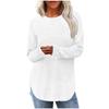 Women's New Loose Round Neck High-low Curved Hem Top for Women, T-shirt