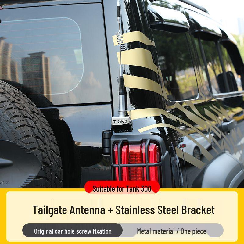 Tank 300 Tailgate Flagpole Antenna Bracket - Stainless Steel, Anti-theft, Multifunctional Car Rear Antenna