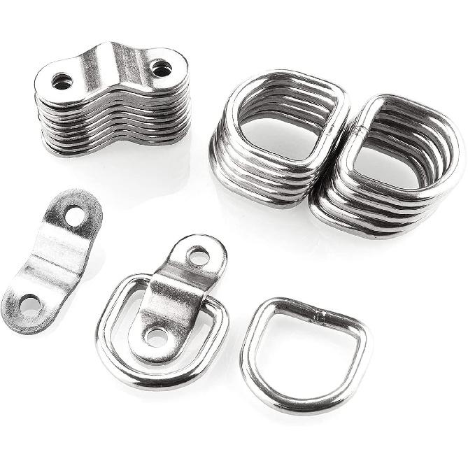 D-Ring Tie Downs Anchor1/4” Heavy Duty Surface Floor Mount Lashing Rings 2400 Lbs Cargo Trailers Load-Bearing Hangers Bracket (Pack Of 12)