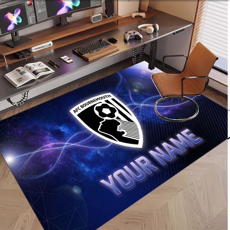 Personalized Crystal Velvet Carpet Bournemouth Football Pattern Non Slip Floor Rug