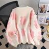 Autumn New Small Bear Fluffy Velvet 3D Bow Set Loose Knit Sweater Women Sweet Style Knit Top
