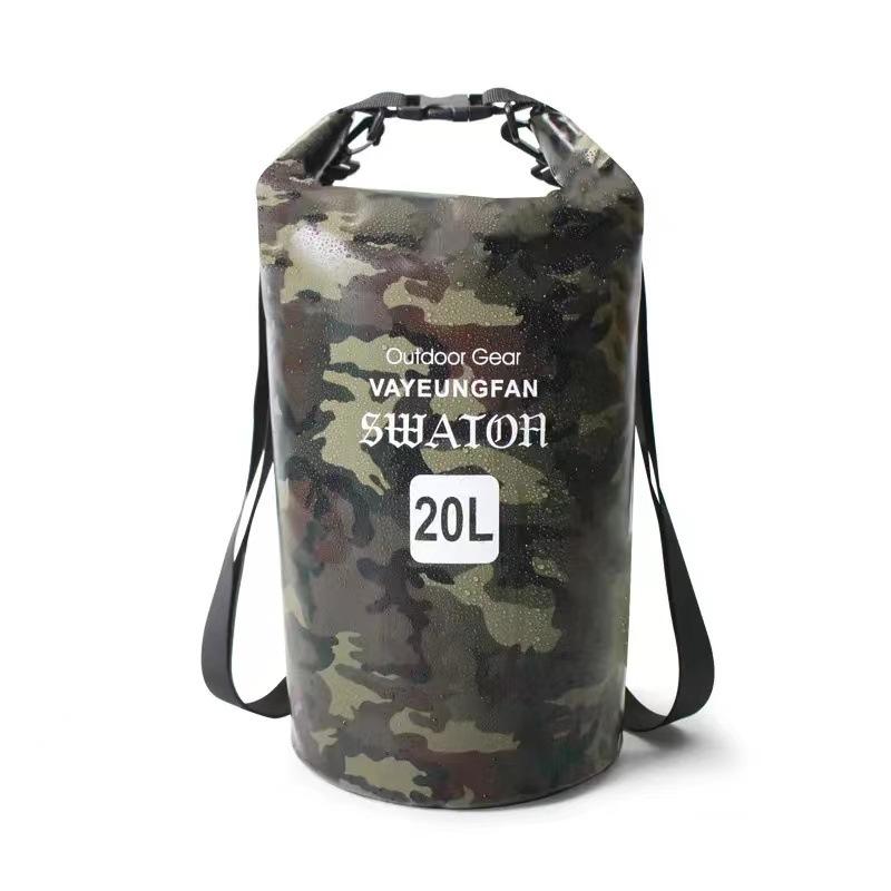 

Hot Camouflage Drift Waterproof Bag Single Shoulder And Double Shoulder Waterproof Bucket Bag Polyester Lightweight Drift Bag In Large Quantities 5L single shoulder армія зелений колір