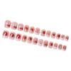 24Pcs Cute Strawberry Bow-Fake Nails for Women Sweet-Design Lightweight Durable Manicure Accessory