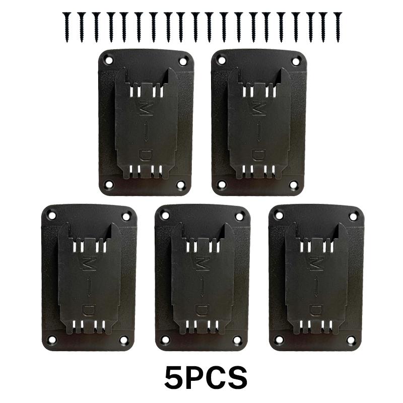 5pcs Tool Holder Dock Wall Mount Storage Rack For Dewalt 14.4V/18V/20V For Milwaukee 18V Fixing Devices Drill Tools Holder