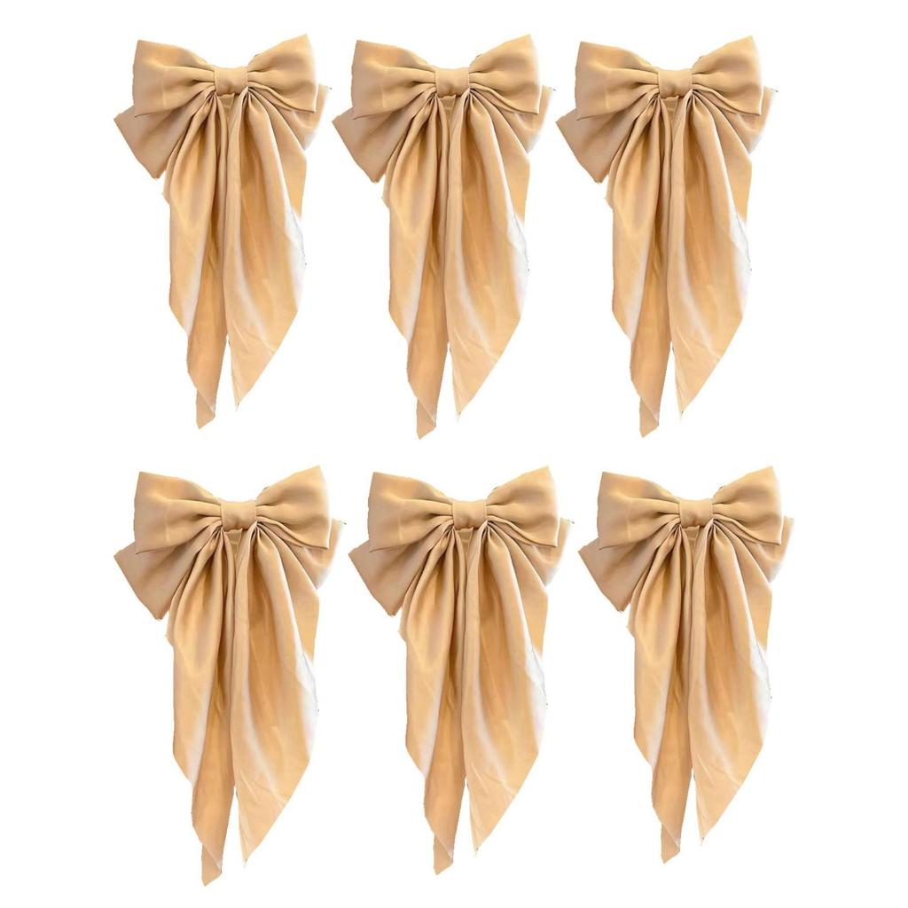 6 spring clip streamers bow hair clips for women