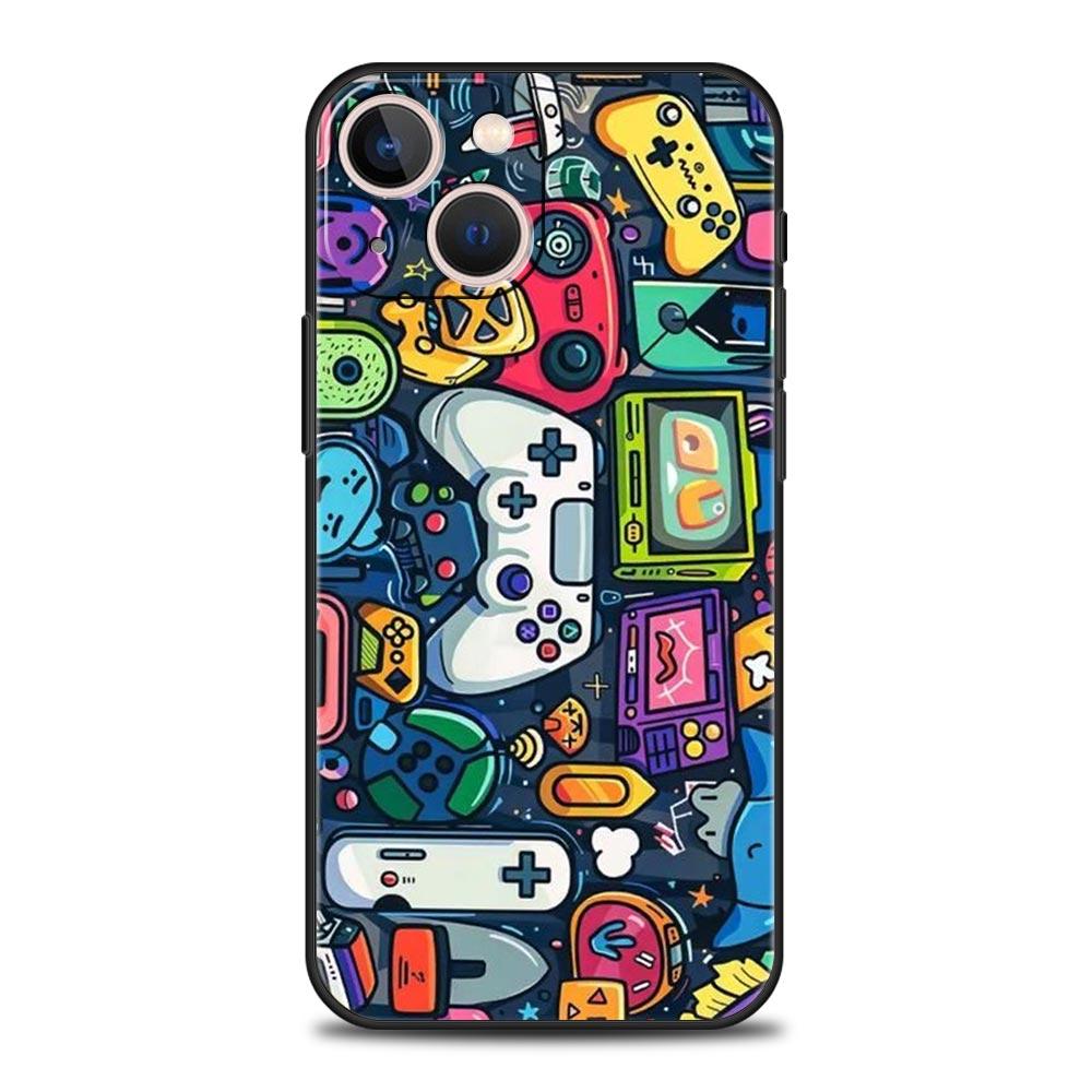 

Technology Game Console Phone Case Cover for iPhone 17 16 15 14 13 12 Pro Max 11 Pro Max 17 AIR Plus Shockproof Soft TPU Shell iPhone 15 Plus