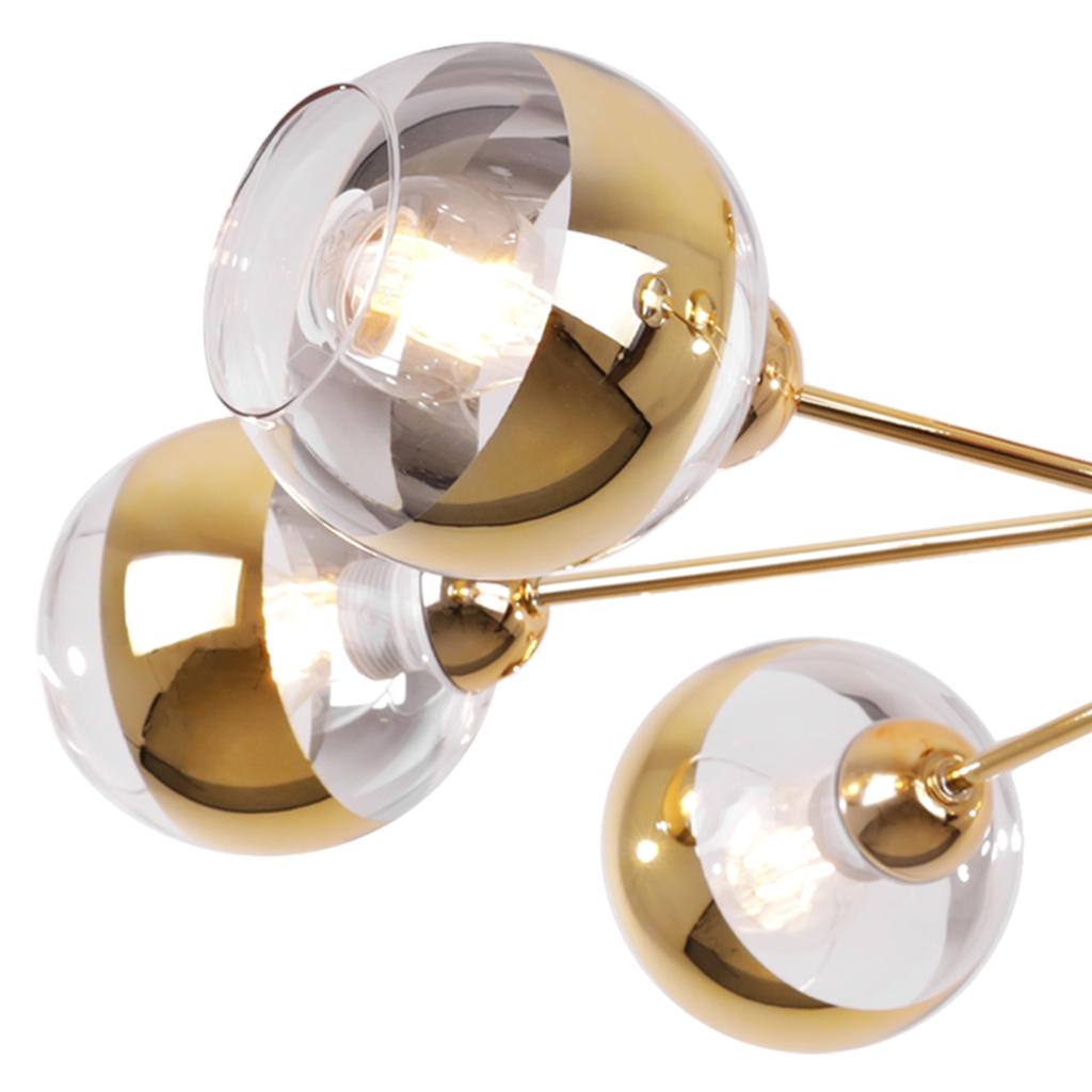 Asturia Gold Ceiling Lamp 6-Flat Golden Lampshade E27
