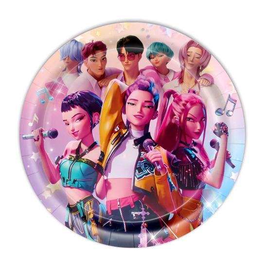 Birthday Party Decoration Kit K-Pop Themed Garland Tablecloth Paper Plates Napkins Eco-Friendly Disposable Tableware Easy Clean-Up Party Supplies