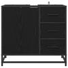 Bathroom Cabinet with Door Black Oak Effect 65 x 33 x 60 cm