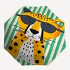 1pc Cool Cheetah Stylish Leopard Automatic Folding Umbrella, 8-Rib Durable Iron Frame, Compact Travel Umbrella for Women & Men 098