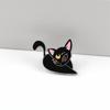 Magical Black Cat Brooch Punk Anime Kitten with Moon Symbol Enamel Pins Cartoon Cute Backpack Lapel Badge for Kids Jewelry Gifts