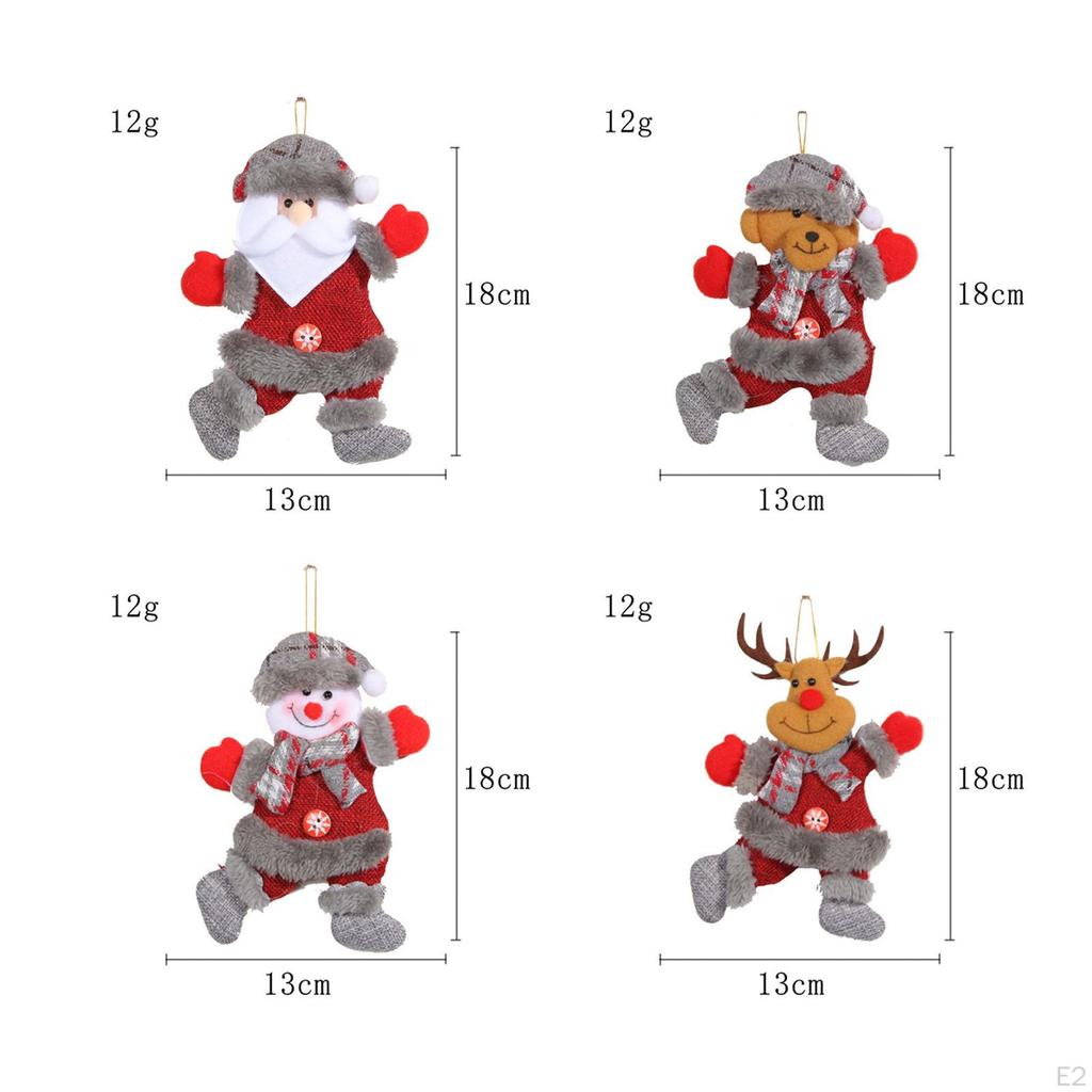 4x Christmas Hanging Ornaments Tree Decor for Window Home