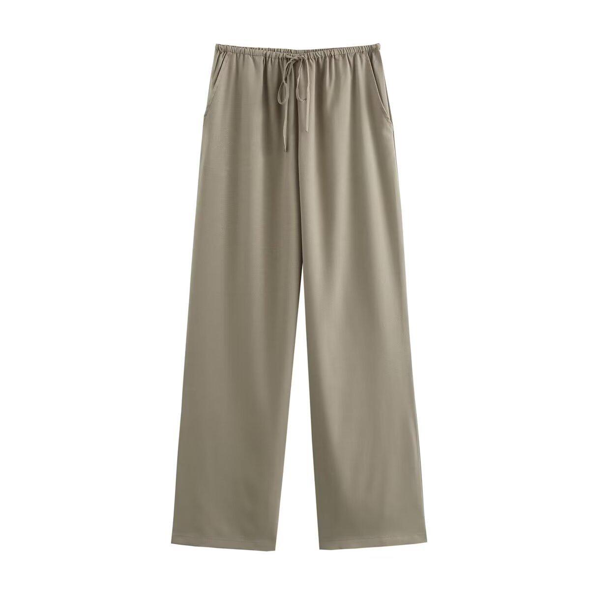 

Летний женский двубортный топ-кимоно и брюки прямого кроя Large