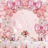 120-Piece Maca Pink And White Balloon Set, Birthday Party Valentine'S Day Decoration Balloon Arch