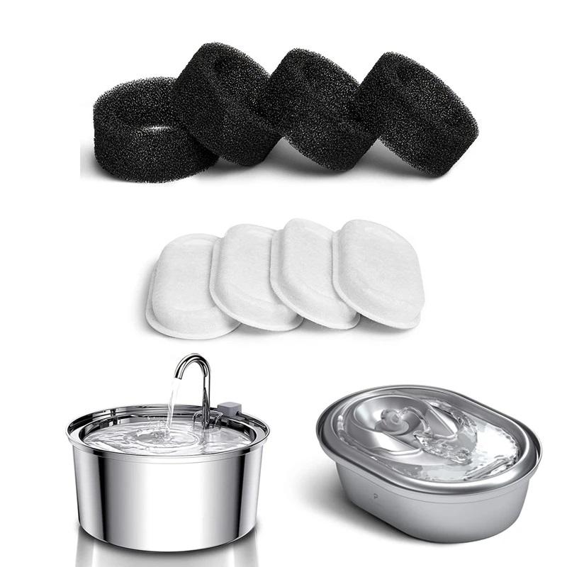 Filterersatz Katzenbrunnenfilterelement für Edelstahl-Katzenwasserspender Aktivkohle-Schwammfilter