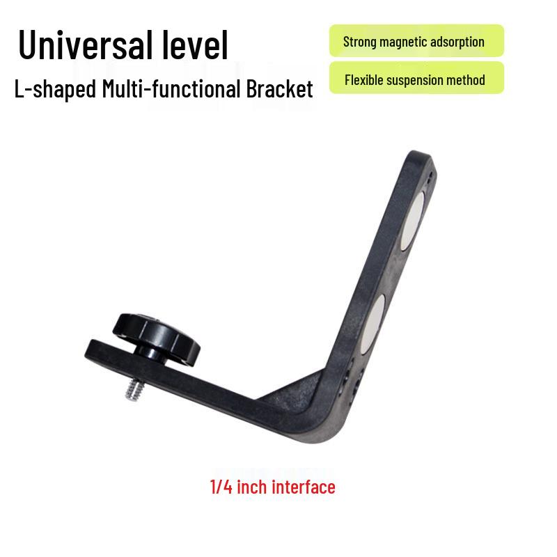 L-Shaped Magnetic Multi-Functional Bracket: Diagonal Line Leveling & High Hanging Tool with 5/8'' Interface