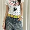 PU Y2K Waist Belt Large Button Decor Fashion Belt New Button Belt  Jeans
