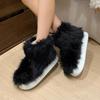 Fashion Casual Solid Thicken Bottom Faux Fur Boots Fluffy Long Plush Snow Boots Women Non Slip Soft Cotton Shoes Women 2025 Winter