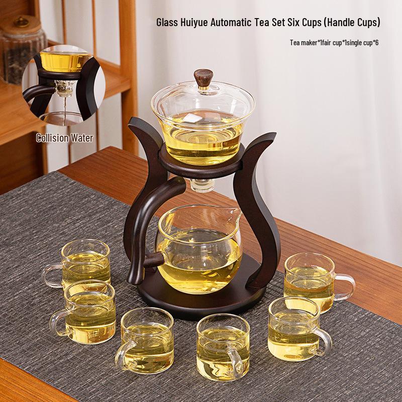 

Жаростойкий стеклянный чайный набор для кунг-фу с чайной чашкой, чайником и гайванью - автоматический бытовой набор