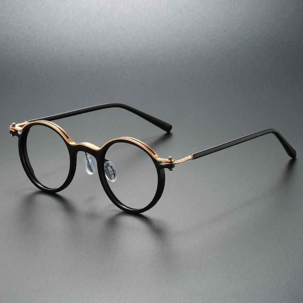 Retro Luxury Round Frame Metal PC Glasses Ultralight Unisex Fashion Eyewear Brand Design