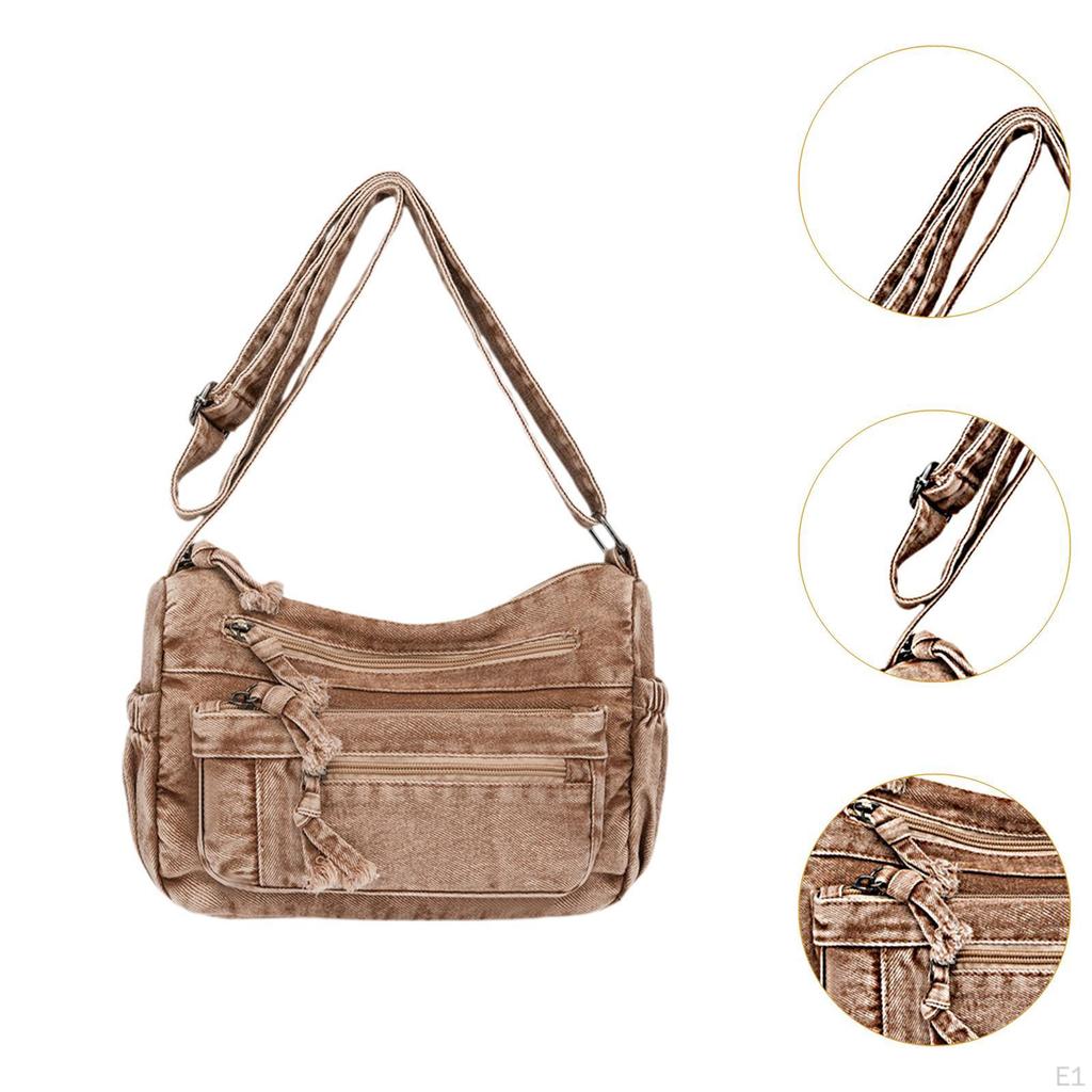 Denim Shoulder Bag Lightweight Retro Crossbody Handbag for Women Commuting Work