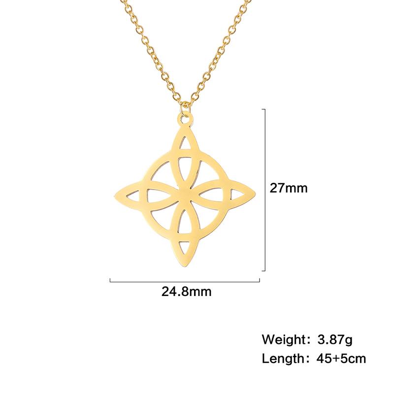 Teamer Stainless Steel Irish Witch Knot Celtics Knot Pendant Necklace Women Men Snake Chain Necklace Amulet Jewelry Wholesale